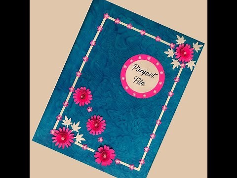 Diy file cover# project file cover# hand made file cover# file decoration# paper cutting and pasting