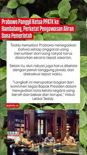 Prabowo Panggil Ketua PPATK ke Hambalang, Awasi Aliran Dana Pemerintah