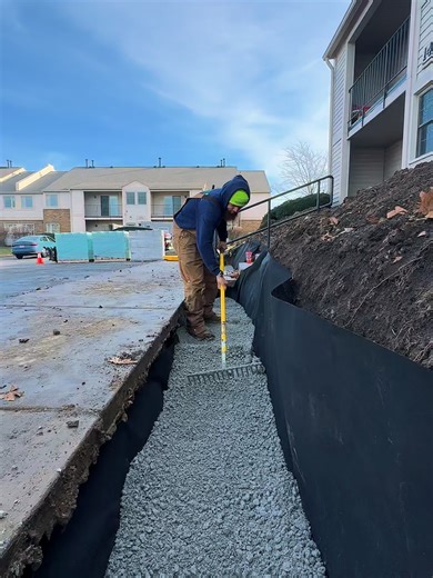 Retaining Wall Installation for Apartment Community
