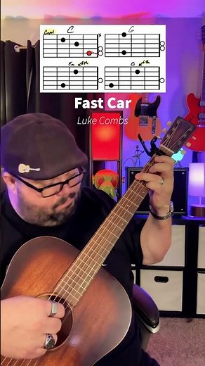Fast Car by Luke Combs Guitar Tutorial! #shorts #youtubeshorts #guitar #music #guitarra #musica