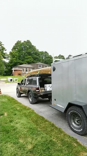 How I Setup my Cargo Trailer Camper Conversion before going Camping! #shorts