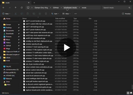 #windows11 #productivity #linux #windhawk #developertools #ux #opensource #fileexplorer | Osman Onur KOC