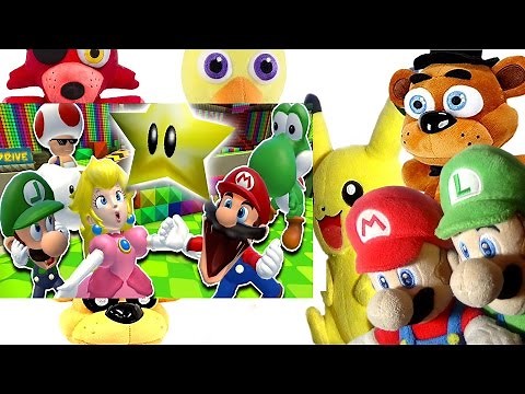 Retarded64: Stupid Mario Party Mario And Lugi Reaction(Golden Freddy,Freddy,Foxy,Chica,Pikachu)