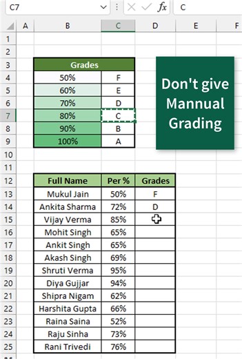 Trick to fix dynamic grading of students in seconds💪 #exceltricks #exceltips | Mukul Jain