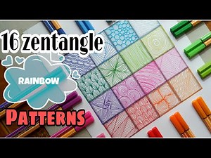 16 Zentangle patterns || rainbow colors