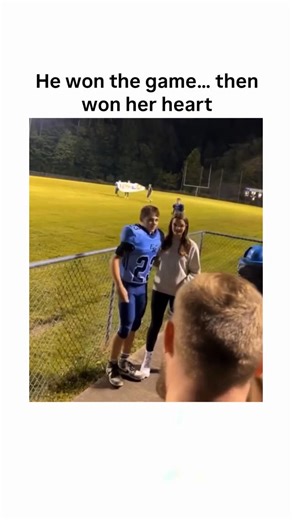 Clip Chronicalez | The post features a viral video of a high school football player gifting his girlfriend yellow flowers post-game, hugging her sweetly... | Instagram
