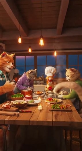 Bossy Kitten Controls Cooking 😹🔥🎶