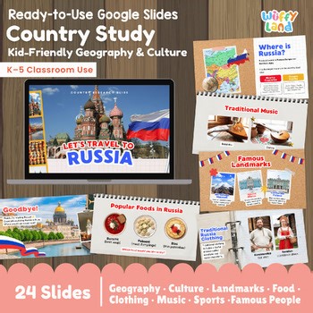 Russia Country Study Google Slides | Geography Culture & Landmarks Research