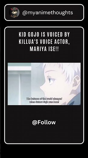 Kid Gojo is voiced by Killua's voice actor, Mariya Ise!! #gojo #killua #jjk #hxh