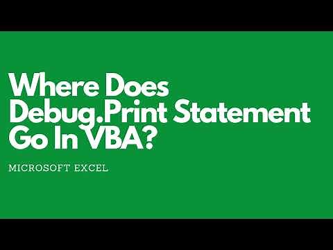 Where Does Debug Print Statement Go To In VBA