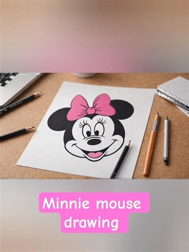 Easy MINNIE Mouse Face Drawing For Beginners?