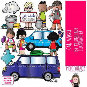 Car Wash Clip Art, Spendenaktion Clip Art, Auto Clip Art FARBIGE Version - Etsy.de