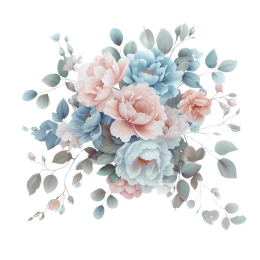 Dusty Blue and Peach Blush Watercolor Floral Arrangements - Floral Bouquets - Blue and Blush Flowers - Wedding Invitation - Wedding Clipart - Etsy