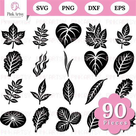 Leaf SVG Bundle, Botanical Cut Files, Clipart Silhouette (digital Download) - Etsy