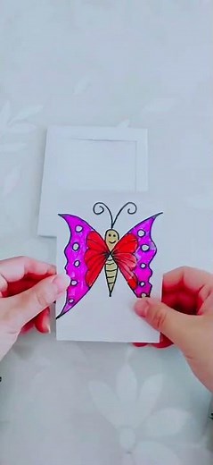 Amazing DIY Butterfly Magic Card ✨ Creative Handmade Pull-Tab Art #ArtAndCraft #DIY #creativeideas
