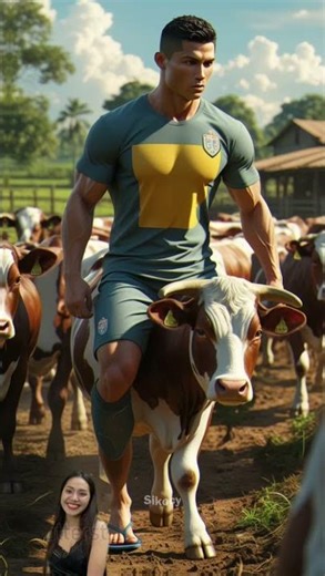 Ronaldo becomes a cowherd 02 #ronaldo #shorts #messi #haaland #cristianoronaldo #cristiano