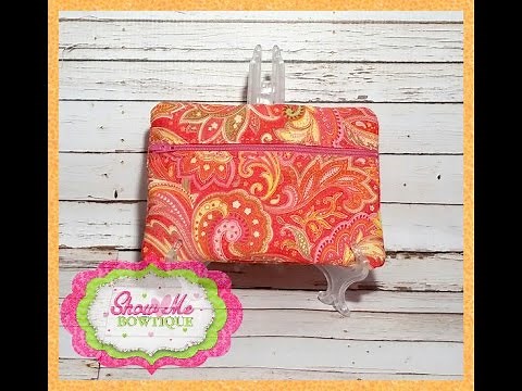 Lined ITH Zipper Bag Tutorial