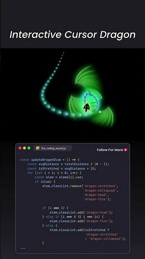 Dragon Cursor Effect #javascript #animation #dragon #code #effectpython