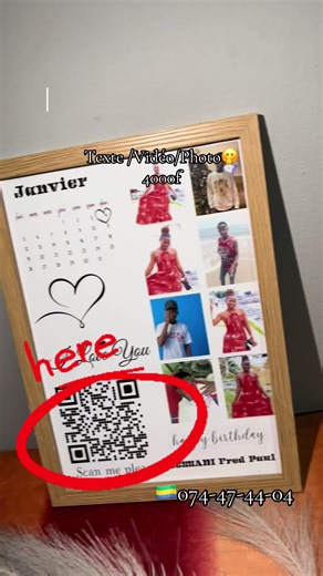 Cadeau idéal pour la Saint Valentin❤️🖼️, ne cherchez plus loin nous avons ce cadre photo avec Qr code à juste 4000f vous pouvez changer une journée 🤭#ideecadeausaintvalentin #couple #gabon🇬🇦 #saintvalentin #ideecadeaucouple