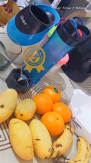 Quick Fruit Smoothie using Oster MyBlend BPA-free Portable Personal Blender Demo by Rider Kikomi