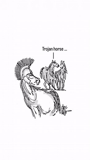 #trojan #horse #trojanhorse #troy #greek #gladiator #stable #barn #ranch #drawing #cartoon #art #equestrian #equestrianlife | Cartoon Dept. | Facebook