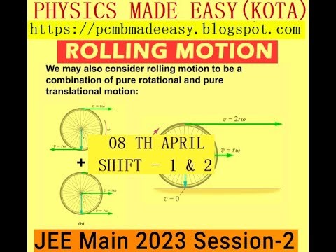JEE MAIN 2023; 08TH APRIL SHIFT-1 & 2 SOLVED PAPER; ROTATIONAL AND ROLLING MOTION; SPRING BALANCE;
