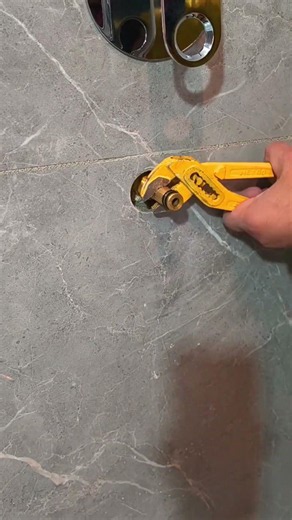 Tub spout installation on glossy tiles! #diy #tools