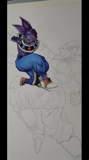 🔥⚡ “BEERUS vs MORO — The Battle We NEVER Got! 🔥 (Art Challenge)” #shorts #beerus #dragonball #wip