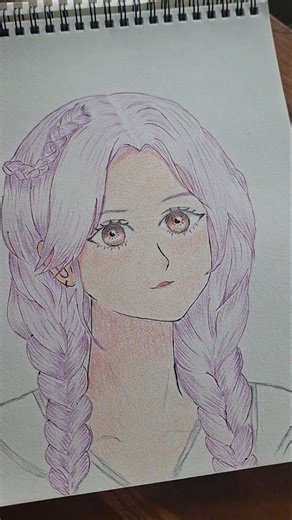 drawing and coloring anime girl, so cute #anime #animedrawing #coloring