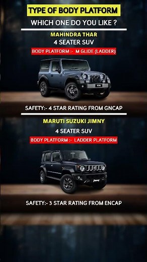 Types of body platform chassis | Mahindra Thar | Maruti Suzuki jimny #jimny #thar