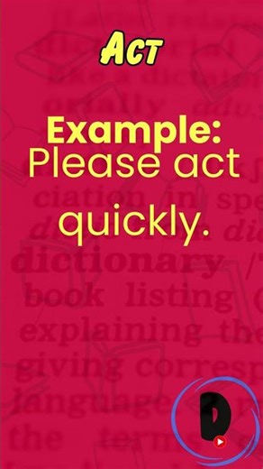 Act Word Meaning | English Vocabulary for Beginners & ESL