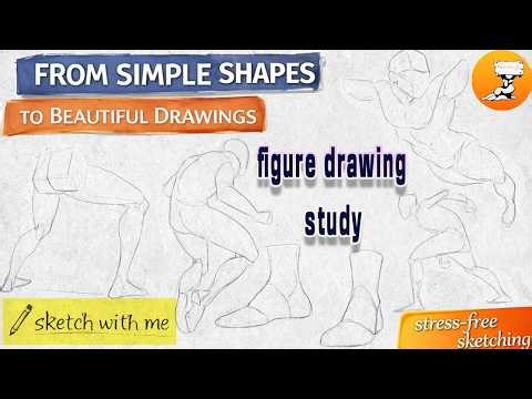Figure Drawing Study – Simple Shapes & Gentle Perspective for Beginners 👤✏️