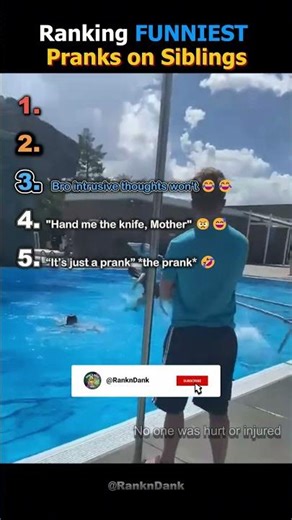 Ranking The FUNNIEST Pranks On Siblings 💀😂 #shorts