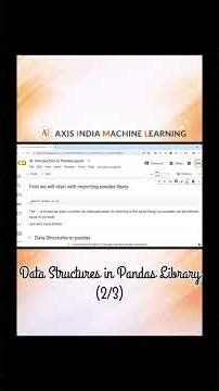 Data Structures in Pandas Library #pandas #explore #foryou #viral #datastructures #python #aiml