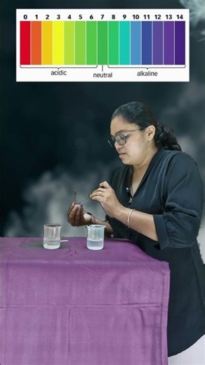 🔬 pH of Acid & Base using pH Paper | Science Experiment 🎨#shorts #youtubeshorts #viral #trending