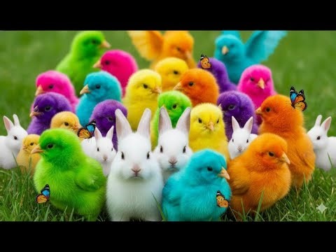 Cute Chickens, Colorful Rainbow Chickens, Funny Rabbits, Cute Ducks, Koi Fish, and Adorable Animals
