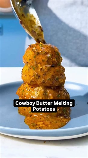 Saddle up for these Cowboy Butter Melting Potatoes! 🥔🤠 These potatoes are packed with flavor and a subtle smokiness that makes the dish feel true to its ‘cowboy’ name. Click the link in @allrecipes bio for the full recipe details. ⤴️ Ingredients: 1/2 cup unsalted butter, softened 4 garlic cloves, finely chopped 2 tablespoon chopped mixed fresh tender herbs, such as flat-leaf parsley and chives, plus more for garnish 2 teaspoons Dijon mustard 1 teaspoon grated lemon zest plus 1/2 teaspoon fresh