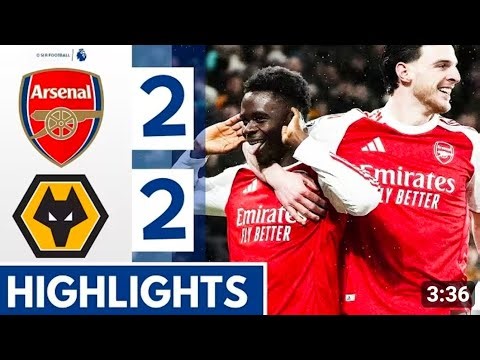 Arsenal vs Wolves 2-2 Highlights & Bukayo Saka & Piero Hincapié Goals | Premier League 25/26