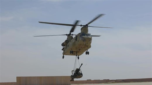 1.4K views · 36 reactions | CH-47 Chinook helicopter lifts a sling loaded M119 Howitzer | Toyler | Facebook