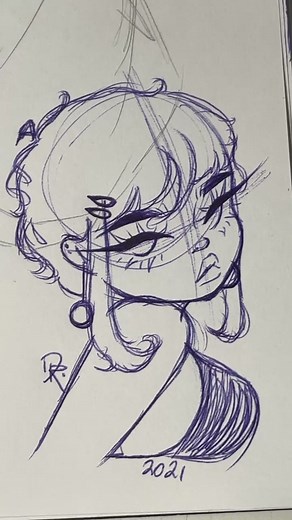 Sketch with me!💕 I tried drawing a mullet hairstyle 🥺💖#fyp