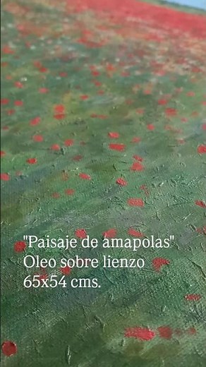 Paisaje de amapolas al oleo. #cuadrospersonalizados #arteparaprincipiantes #impresionismo