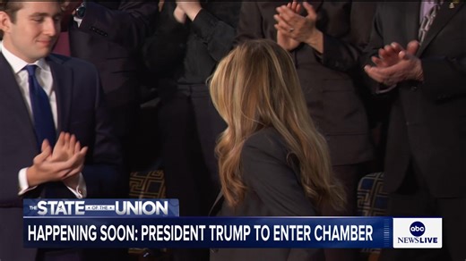 First lady Melania Trump enters the chamber ahead of President Trump’s State of the Union address. Follow live updates: https://abcnews.link/3jFjboD | ABC News