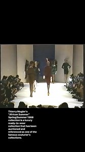 Thierry Mugler's "African Summer" Spring/Summer 1988 collection is a luxury ready-to-wear collection that has been auctioned and referenced as one of the famous couturier's collections. #fashion #icondesigner | Runwaymodel