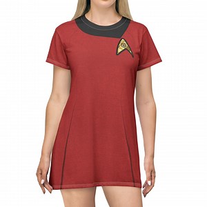 Starfleet Officer Red Short Sleeve Dress, Federation Cosplay, Starships Apparel, Science Fiction Original Series Outfits, Movie Fans Costume - Etsy