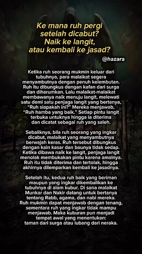 kemana ruh pergi setelah dicabut? | Hazara Zara