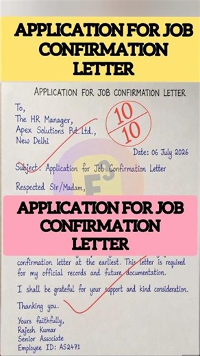 APPLICATION FOR JOB CONFIRMATION LETTER | English Application Writing Step by Step