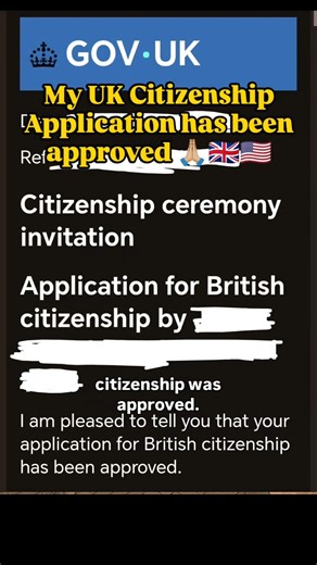 My Application for British Citizenship has been approved!