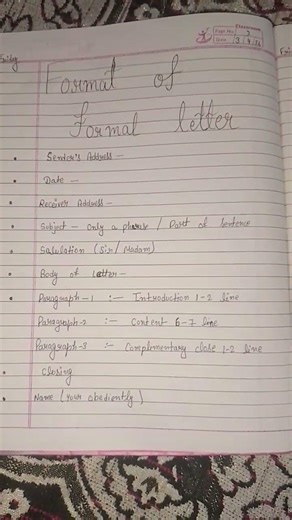 class 10th format of formal letter #english