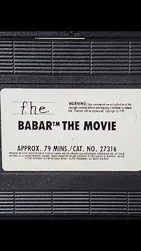 Opening to Babar The Movie 1989 VHS.