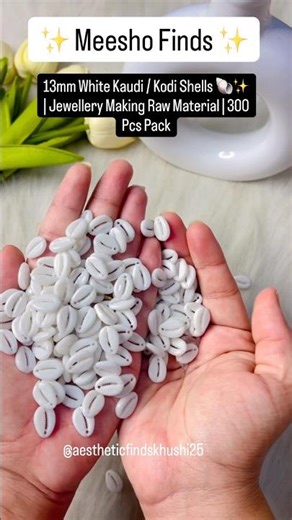 13mm White Kaudi / Kodi Shells 🐚✨ | Jewellery Making Raw Material | 300 Pcs Pack | #shorts #kaudi